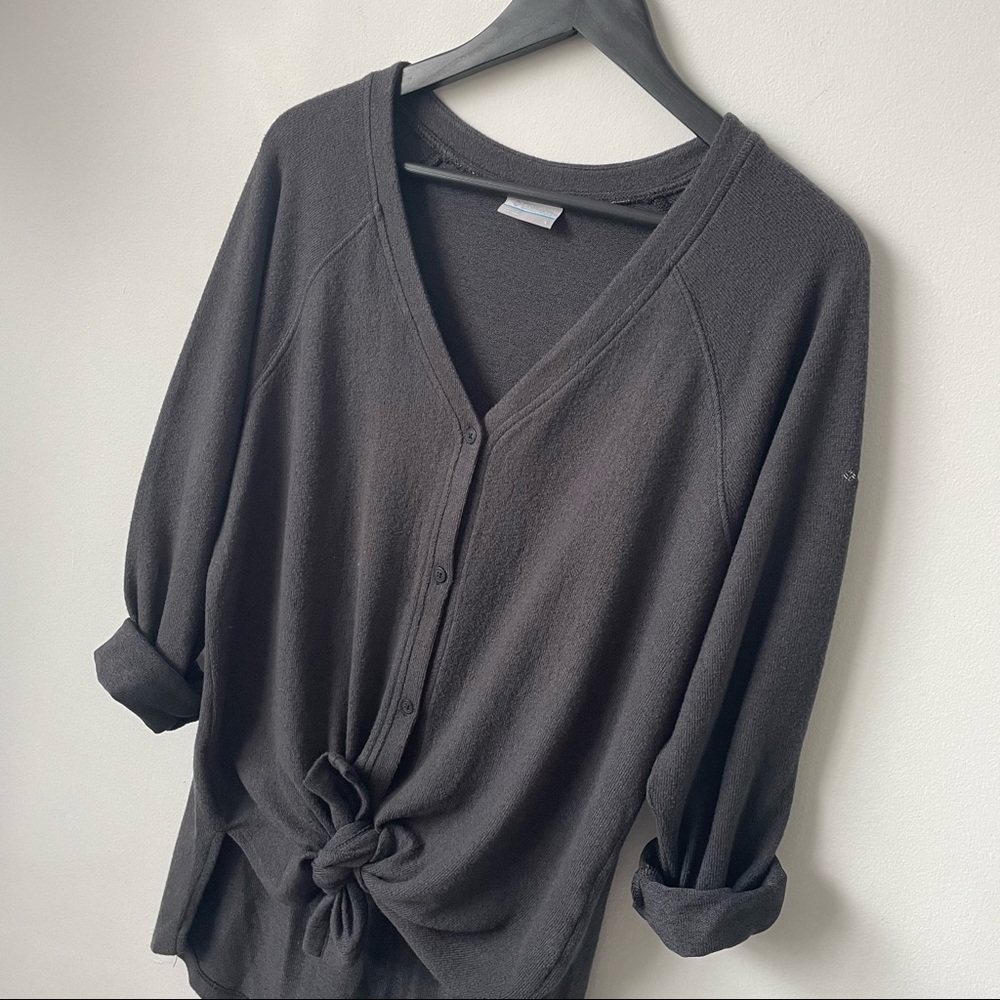 Columbia by the Hearth Charcoal Grey Ultra Soft Button Down Cardigan